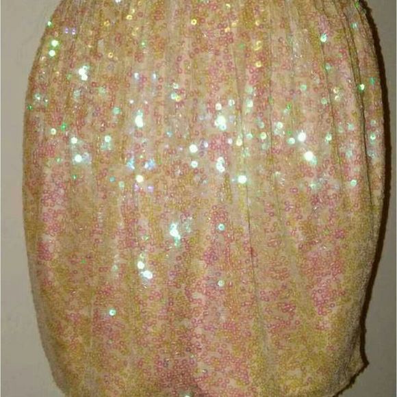 NWT BCBG Nude Sequin Skirt Size 6 - Picture 2 of 5